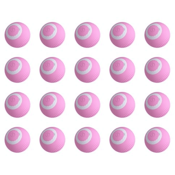 Pelota automática de juguetes ABS autogiratoria para gatito perro jugando rosa