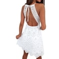 thumbnail image 1 of Vestido de encaje con cuello en V y tirantes finos para mujer: diseño calado bordado, tirantes ajustables, adecuado para la playa/fiestas, tallas S-XL, 1 of 8