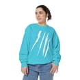 thumbnail image 5 of Effete Feline Claw Marks Scratch Unisex Garment-Dyed Sweatshirt, 5 of 8