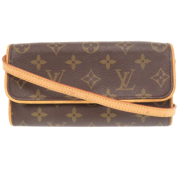 Pre-Owned Louis Vuitton Pochette Twin PM Monogram M51854 Canvas Brown LV Shoulder Bag... (Good)