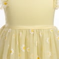 thumbnail image 5 of IBTOM CASTLE Kids Girls Birthday Party Sundress Floral Embroidery Backless Princess Tulle Tutu Wedding Pageant Dress 3-4 Years Yellow Daisy, 5 of 8