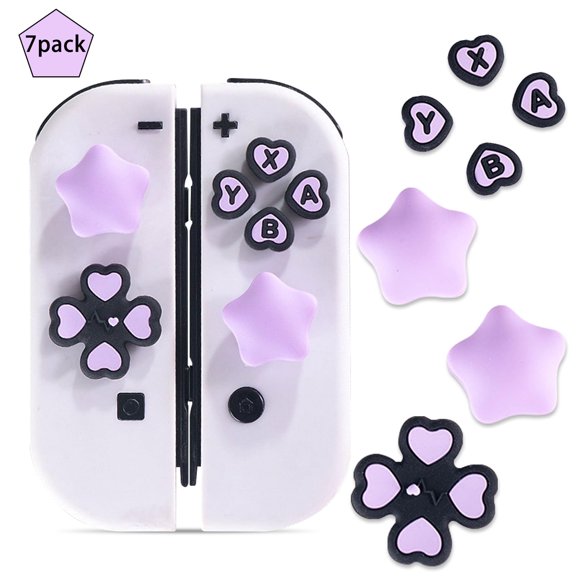 Cross D-Pad Button Caps Thumb Grips Set for Nintendo Switch 2 2025,Soft Silicone ABXY Buttons Sticker Joystick Cover Caps