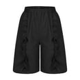 thumbnail image 2 of Juslio Shorts for Women Ruffle Pockets Loose Comfy Cotton Linen Solid Casual Womans Shorts, 2 of 6
