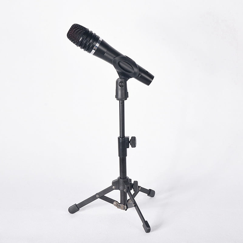 4X Mini Tabletop Tripod Microphone Mic Stand Holder with 1/4 Inch Threaded for Meetings Lectures Speaking and