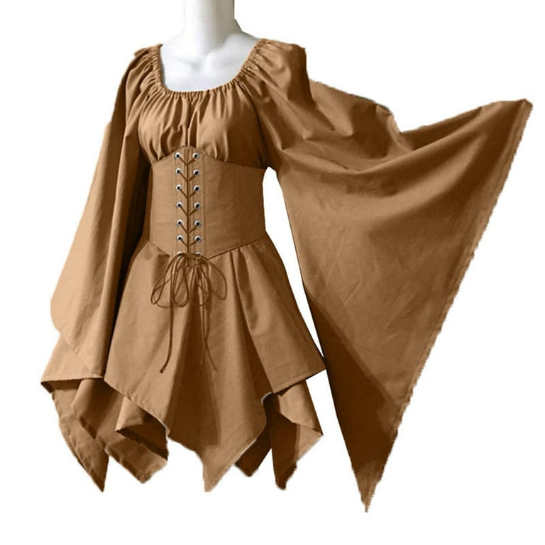 UPPADA Clearance formal Corset Dress for Women Winter Long Sleeve Dress  Church Dress Plus Size Vintage Dress Winter Evening Gown 1900s dress for  women - Walmart.com