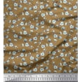 thumbnail image 1 of Soimoi Poly Georgette Fabric Leaves & Magnolia Floral Printed Fabric 1 Yard 52 Inch Wide, 1 of 1