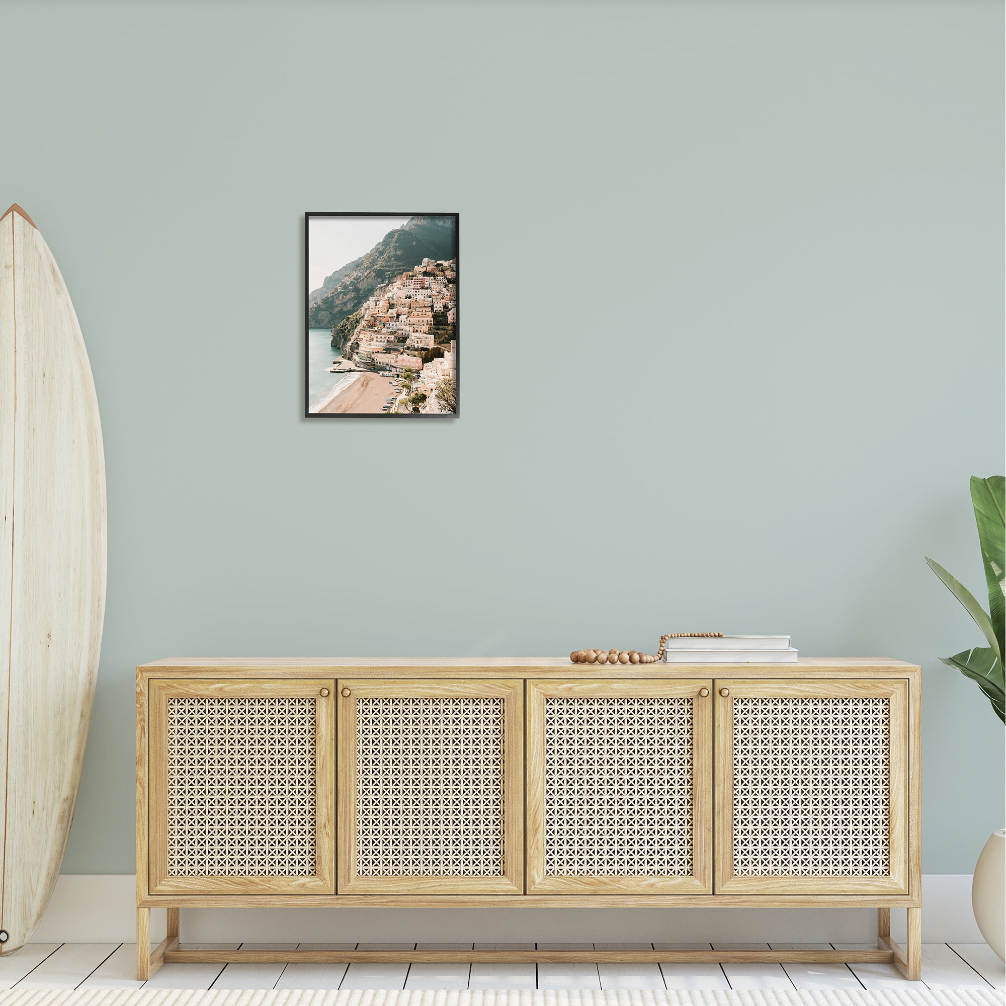 Stupell Cinque Terre Coastal Town Scenery Landscape Photography Black Framed Art Print Wall Art