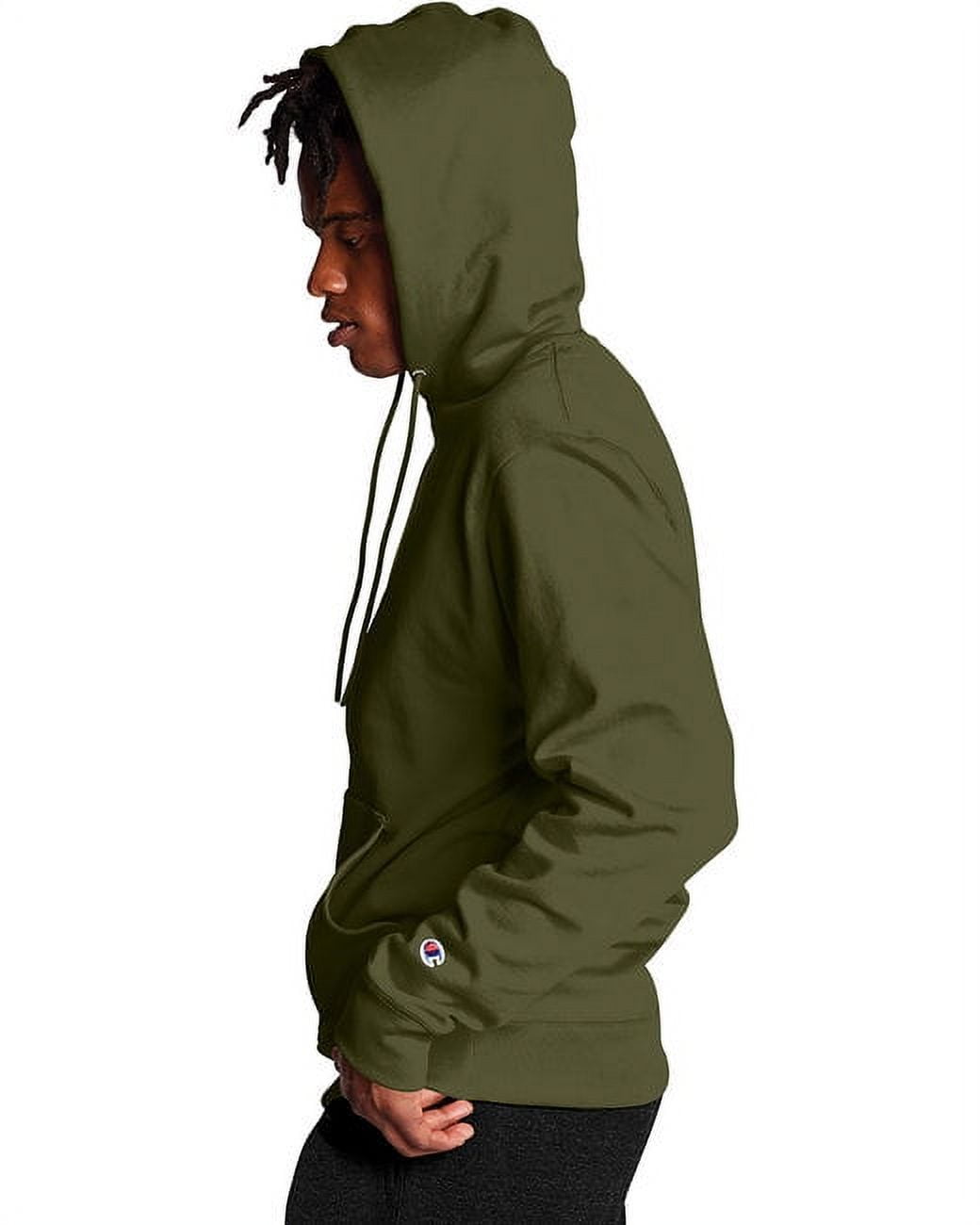 Champion Mens Powerblend Hooded Sweatshirt, 3XL, Fresh Olive