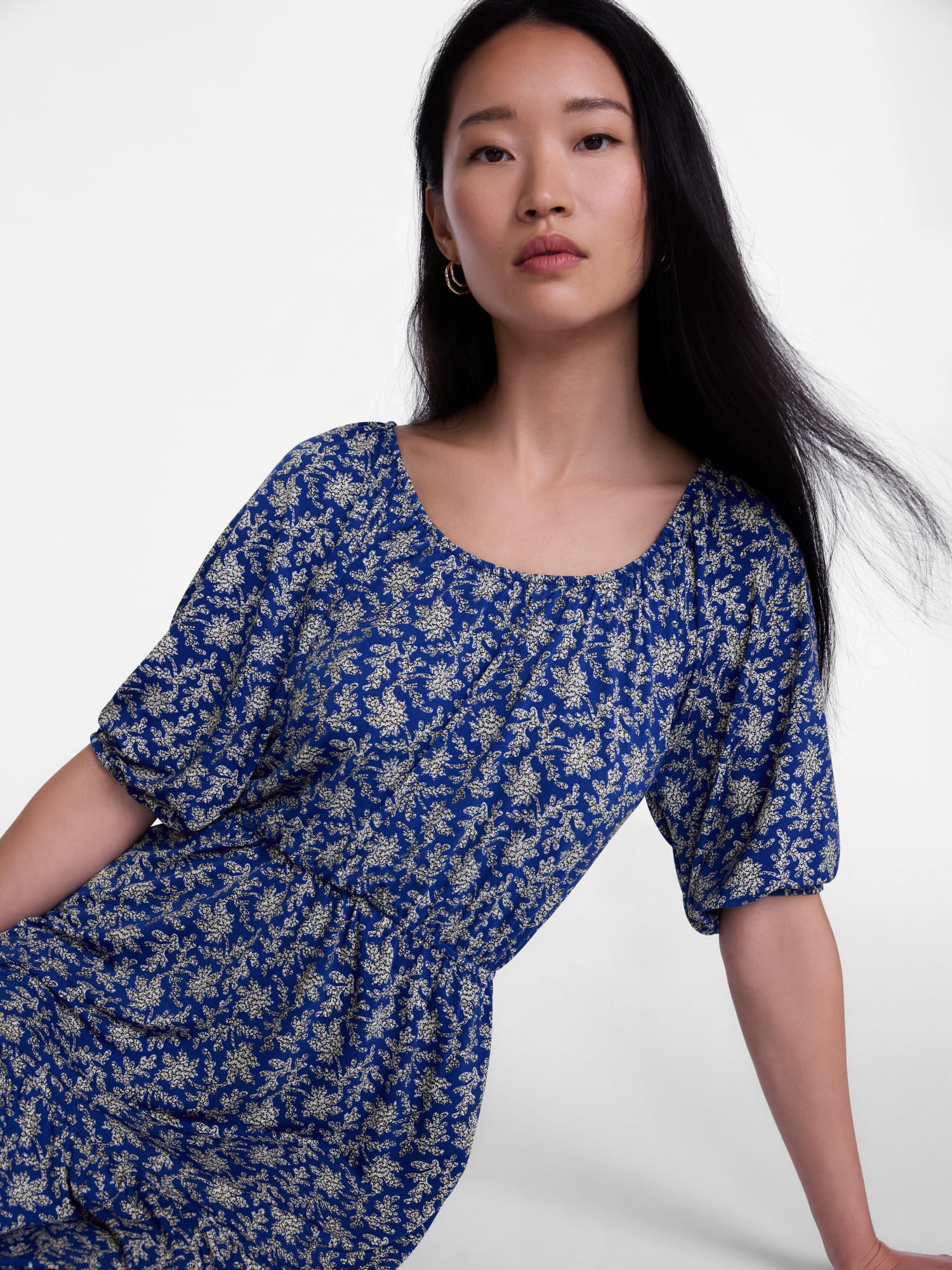 Scenario Women's Mini Dress with Shirred Waist, Sizes XS-XXXL