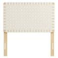 thumbnail image 3 of Sparta Weave Vegan Leather Twin Headboard in Natural Beige, 3 of 9