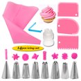 thumbnail image 2 of Color aleatorio 14 piezas / conjunto bolsa de hielo boquillas de boda boda cumpleaños aniversario pastel punta puntas crema raspadores hornear herramienta panadería rosa Scienceny HA009665-01, 2 of 6