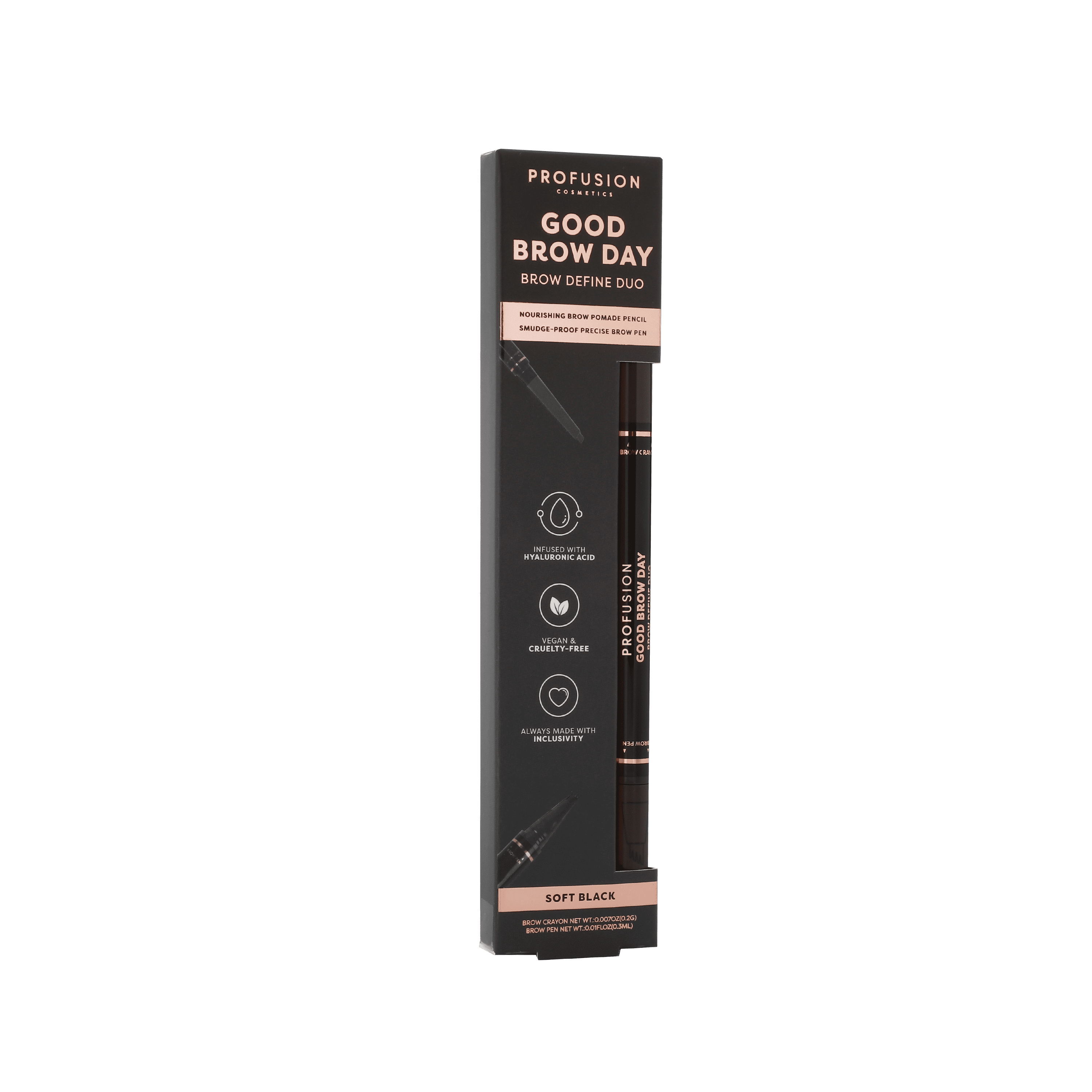 Profusion Cosmetics Good Brow Day - Brow Define Duo - Soft Black