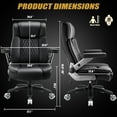 thumbnail image 3 of Waleaf 5D Ergonomic Office Chair ,Big and Tall Office Chair 600LBS with Adjustable Lumbar Support & Flip-Up Arms, High Back Office Chair for Long Hours Sitting, 3 of 6