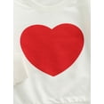 thumbnail image 6 of Toddler Baby Girl Outfits Set Love Heart Print Tops + Elastic Pleated Skirt Valentine's Day 2Pcs Clothes, 6 of 9