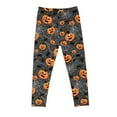 thumbnail image 2 of Odeerbi Kids Girls Leggings Halloween Ghost Print Stretchy Tights Pants 3-8 Years Kids Soft Comfortable Ankle Length Printed Leggings Dark Gray, 2 of 5