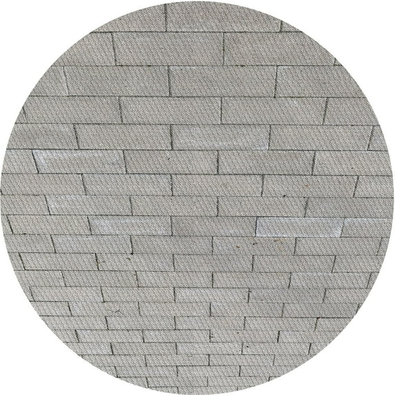 Ahgly Company Indoor Round Patterned Gray Novelty Area Rugs, 4' Round