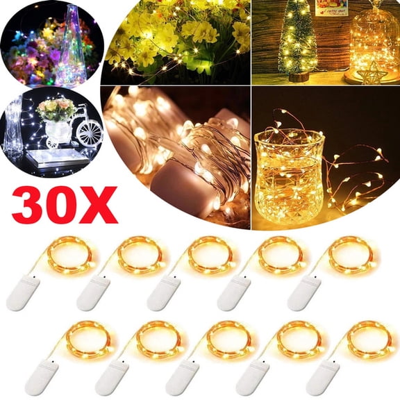 Dicasser 24/12/10/8/4/1Pcs Copper Wire LED String lights Holiday lighting Fairy Garland For Christmas Tree Wedding Party Decoration
