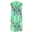 thumbnail image 5 of Womens Plus Size Floral Dresses Summer Casual Cap Sleeve Midi Dresses with Pocket Loose Travel Vacation Outfits Green, 2XL, 5 of 5