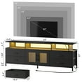 thumbnail image 2 of GUNAITO TV Stand for TV up to 70", Big TV Stand for Living Room Entertainment Center with LED Lights and 4 Fabric Drawers , Black, 2 of 9