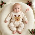 thumbnail image 2 of mgoYE Baby Boy Long Sleeve Christmas Outfit Embroidery Romper Onesie Newborn Infant Romper Clothes 12-18 Months, 2 of 9