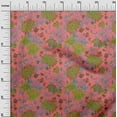 thumbnail image 2 of oneOone Silk Tabby Teal Blue Fabric Leaves & Floral Artistic Sewing Material Print Fabric By The Yard 42 Inch Wide, 2 of 4