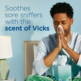 thumbnail image 2 of (3 pack) Puffs Plus Lotion with the Scent of Vicks Facial Tissue, White, 4 Cubes, 48 Facial Tissues per Box, 2 of 2