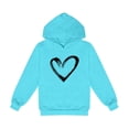 thumbnail image 4 of Bmisegm Cute Hoodies for Girls Graphic Print Lined Pullover Hooded Sweatshirt for Everyday Comfort Wear Girls Tops,Sky Blue,18-24 Months, 4 of 4
