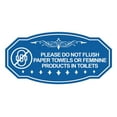 thumbnail image 5 of Victorian Please Do Not Flush Paper Towels or Feminine Products in Toilets (Pad) Sign (Blue) - Small, 5 of 5