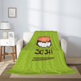 thumbnail image 2 of Throw Blanket for Couch Sofa and Bed, Fresh Sushi Super Soft Plush Throw Blanket, Fuzzy Cuteness Comfy Warm Washable Flannel Blanket & Throws for All Season, 2 of 5