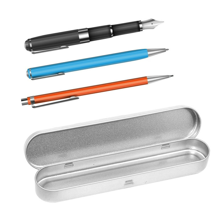 Metal Pen Pencil Case Stationery Box, Pencil Box Stationery Box Silver  Metal Simple Pencil Storage Box