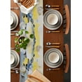 thumbnail image 2 of Yellow Blue Table Runner Cotton Linen 120 Inch Holiday Dresser Scarves, Modern Abstract Oil Painting Art Tablerunner for Kitchen Coffee Dining Bedroom Home Living Room Dinner Scarf Décor 13''x120'', 2 of 9