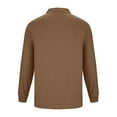 thumbnail image 3 of GuangCheng George Mens Long Sleeve Dress Shirst Classic Collar Soft Comfor Casual Tops,Brown,2XL, 3 of 5