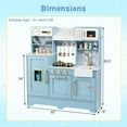 thumbnail image 3 of Gymax Kids Play Kitchen w/ Stoves Faucet Sink Clock Coffee Machine Range Hood Blue, 3 of 10