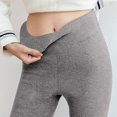 thumbnail image 2 of Soft Clouds Leggings for Women, Soft Clouds Fleece Leggings Casual Warm Winter Solid Pants Light Gray M, 2 of 6
