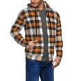 thumbnail image 2 of Uemuo Orange Plaid for Men's Fashion Full-zip Hoodies & Sweatshirts with Kangaroo Pocket, Zip-up Hooded Sweatshirt, Moisture Wicking & Breathable-Small, 2 of 5