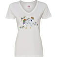 thumbnail image 3 of Inktastic Cute Unicorn Family Women's V-Neck T-Shirt, 3 of 5