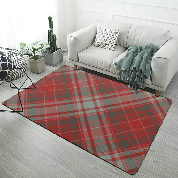 Red Colored Diamond Grid Area Rugs Carpet Suitable for Living Room Kitchen Bedroom Laundry Room Home Decorations