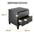 thumbnail image 5 of Boyd Sleep Mackay Modern Double Drawer Nightstand, Black, 5 of 8
