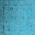 thumbnail image 1 of Ahgly Company Indoor Square Oriental Light Blue Industrial Area Rugs, 4' Square, 1 of 4