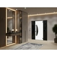 thumbnail image 5 of Front Exterior Prehung Steel Door / Ronex 1077 Teak / 2 Side Exterior Windows Sidelites/ Entry Metal Modern Painted W16+36+16" x H80" Left hand Inswing, 5 of 5