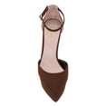 thumbnail image 3 of YDN Women Classic Pointy Toe Platform D'Orsay Pumps Chunky Cone High Heel Buckle Strap Shoes for Wedding Bridal Party Size 4 Brown, 3 of 4