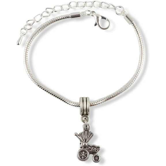 Baby Carriage Bracelet | Stainless Steel Snake Chain Charm Bracelet