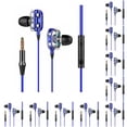 thumbnail image 1 of Tholdsy Auriculares con cable Cancelación de ruido portátil Auriculares dinámicos Escuchar música Ver videos Auriculares con micrófono Azul Azul 10piezas, 1 of 6