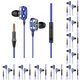 thumbnail image 1 of Matsuzay Auricular con cable Interfaz de 3,5 mm Reducción de ruido Altavoz dual Tapa de oreja de silicona Juego de escucha de música Auriculares Azul 10piezas, 1 of 6