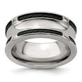 thumbnail image 7 of Edward Mirell Stainless Steel & Black Ti Cable Polished Concave 10mm Ring, 7 of 7