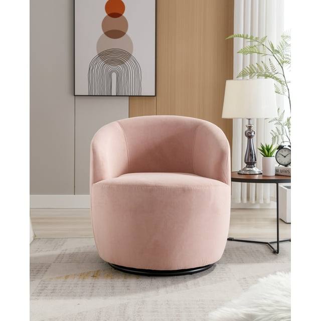 KOSSMAI Soft Upholstered Velvet Fabric Swivel Small Size Accent Chair For Living Room, Bedroom, Study Room