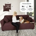 thumbnail image 2 of Jinamart Slipcover Stretch Elastic Couch Cover Sofa 4 Seat, 1-Piece (Chocolate, X-Large), 2 of 5
