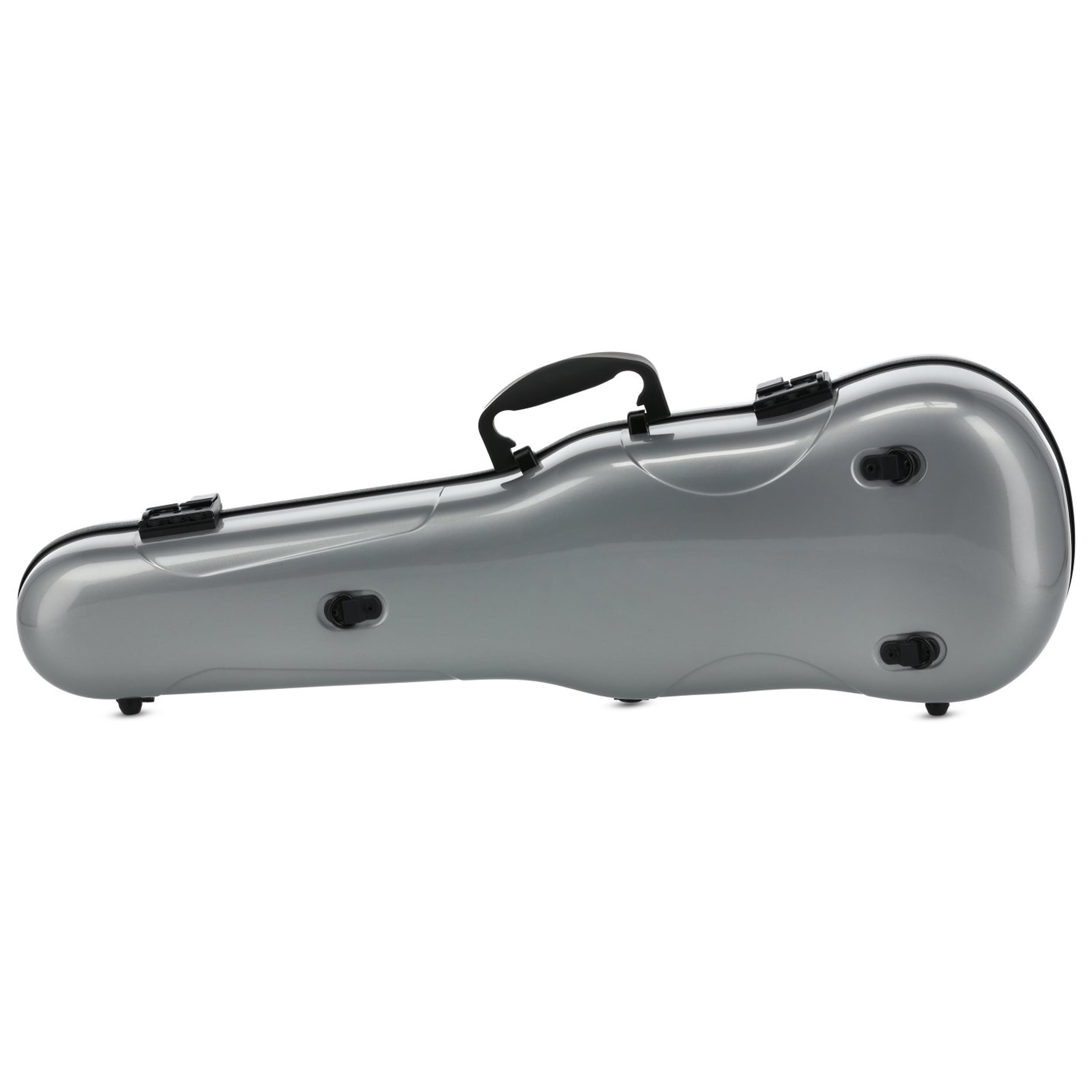 GEWA Violin Case, Air 1.7, Shaped, 4/4, Metallic Silver/Black, High Gloss