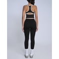 thumbnail image 2 of IBTOM CASTLE Womens Color Block Workout Sets Racerback Tank Top High Waist Leggings Gym Set Yoga Pilates Outfits M Black, 2 of 7