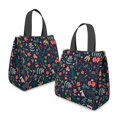 thumbnail image 2 of Pioneer Flower Floral Print Pattern Insulated Lunch Bag for Women & Adults,Large Portable Soft Cooler Lunch Bag,Thermal Food Storage Tote with Pearl Cotton,8.66L,8.75x5.75x9.5 Inch, 2 of 6